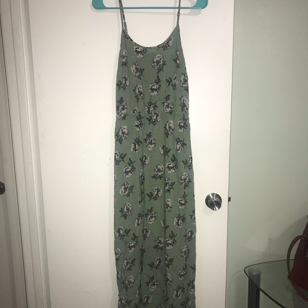 Green flower sundress maxi
